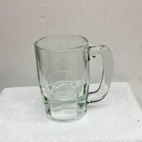 Vintage Clear Glass Mug Beer Ale Panel Base Heavy - Picture 7 of 9